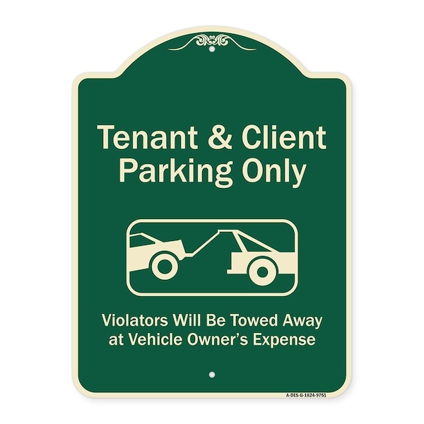 Designer Series-Tenant And Client Parking Violators Towed Away With Graph, 24" x 18", G-1824-9751
